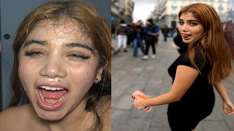 İtaatkar Latin Orospu, Sokaktan Kendini Sikmesi İçin Birini Buldu